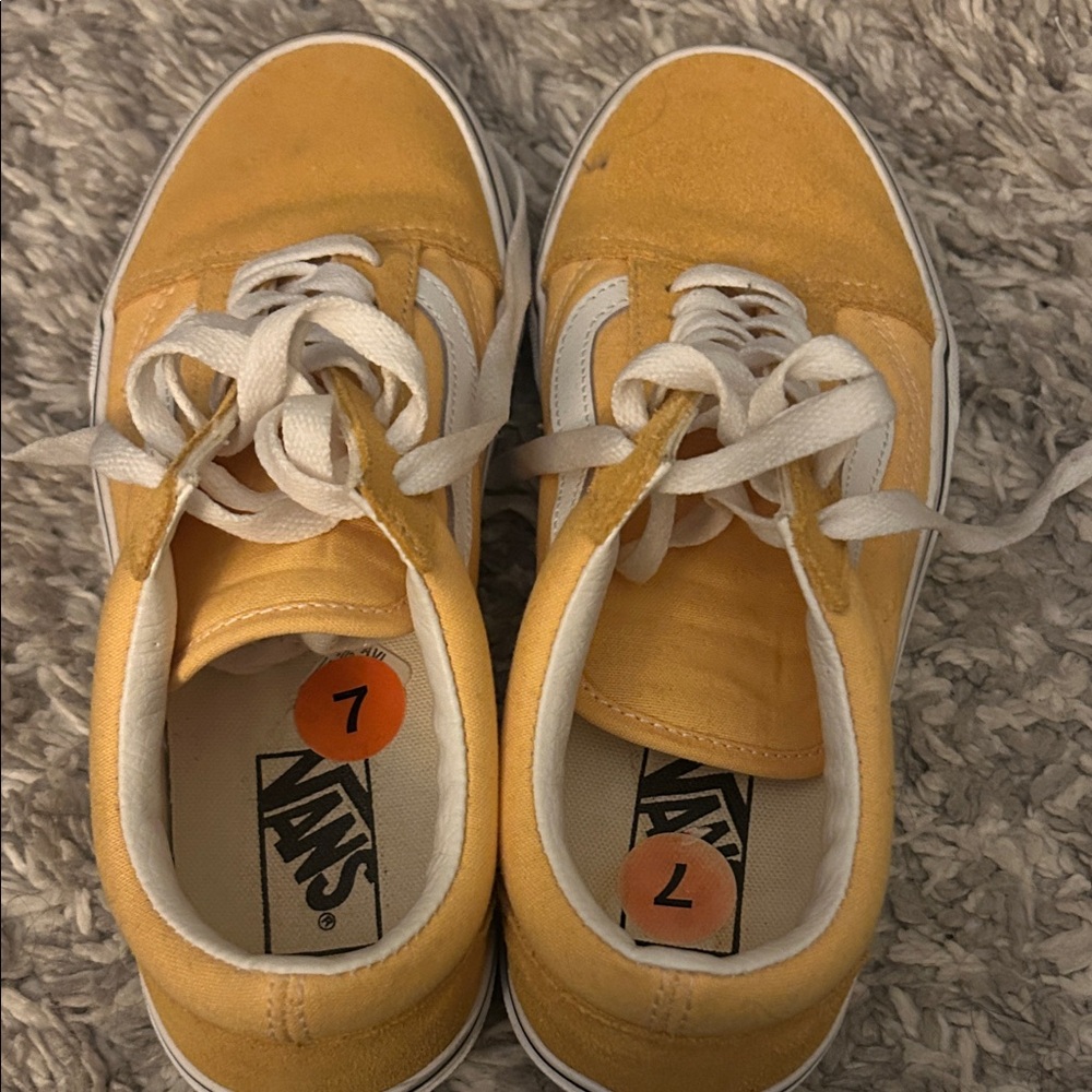 Vans Kids Yellow and White Sneakers